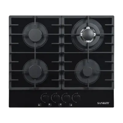 Sankey ESTUFA EMPOTRABLE A GAS 58CM DE VIDRIO TEMPLADO CON 4 QUEMADORES 572BGSS
