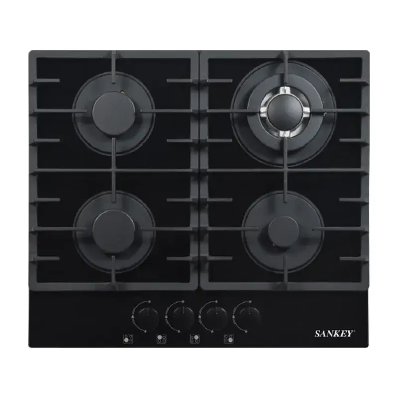 Sankey ESTUFA EMPOTRABLE A GAS 58CM DE VIDRIO TEMPLADO CON 4 QUEMADORES 572BGSS