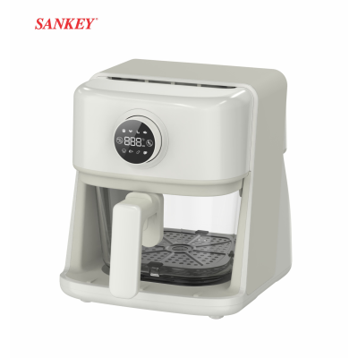 SANKEY FREIDORA DE AIRE DE 3L CON JARRA DE VIDRIO COLOR BLANCA