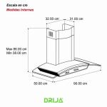 DRIJA EXTRACTOR DE GRASA DE 90CM COLOR ACERO GALAXY 90
