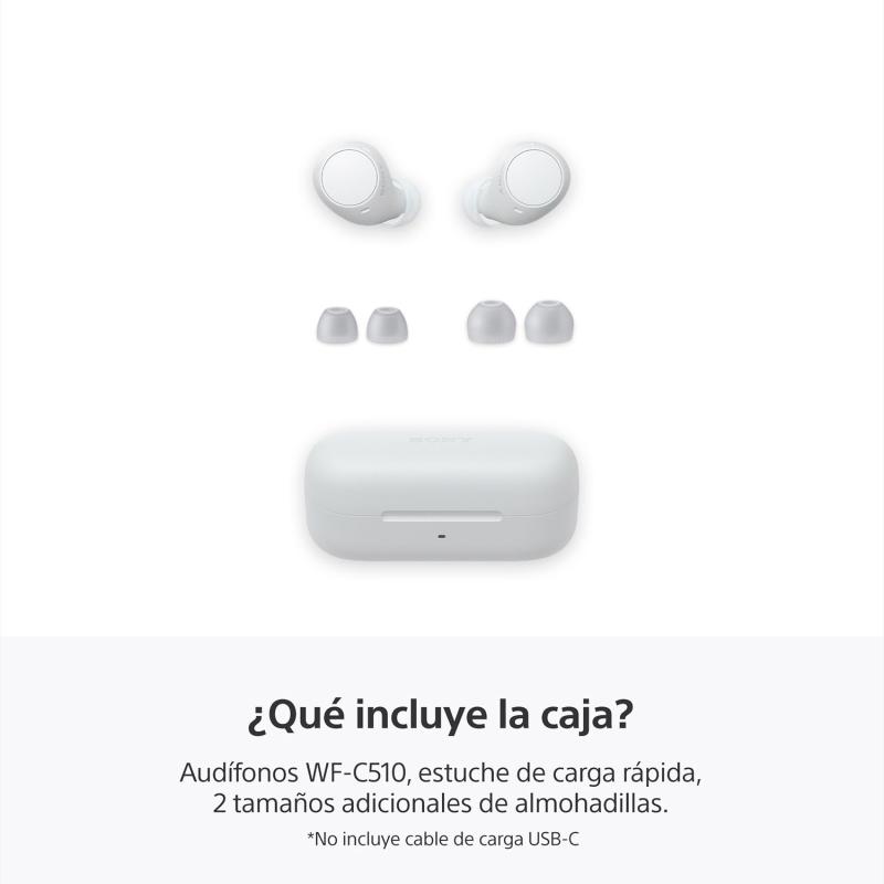 Sony Audifonos in-ear truly wireless color blanco wfc510