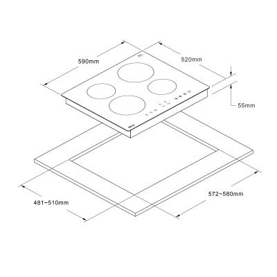 DRIJA ESTUFA DE INDUCCION VITROCERAMICA DE 4 QUEMADORES GERMANY60