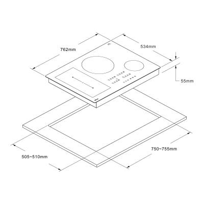 DRIJA ESTUFA DE INDUCCION VITROCERAMICA CON 1 ZONA FLEX GERMANY76