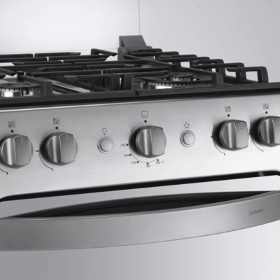 INDURAMA ESTUFA A GAS DE 24" 4 QUEMADORES CON TAPA DE VIDRIO LÃNEA ZAFIRO