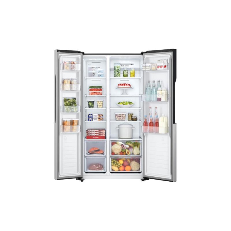 LG REFRIGERADORA SIDE BY SIDE 18CUFT GS51 INVERTER PANTALLA LED TÁCTIL PLATINUM SILVER
