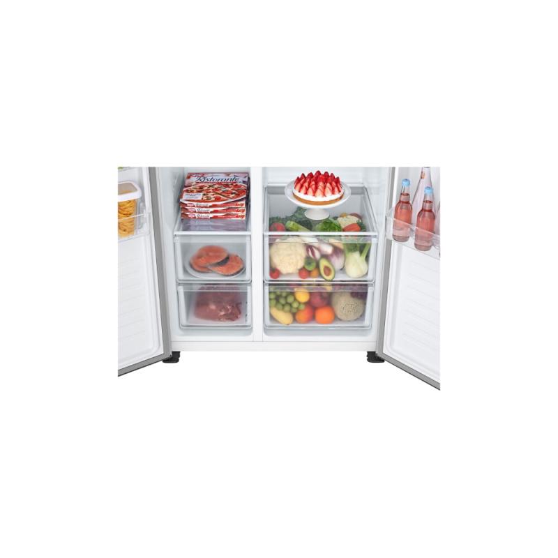 LG REFRIGERADORA SIDE BY SIDE 18CUFT GS51 INVERTER PANTALLA LED TÁCTIL PLATINUM SILVER