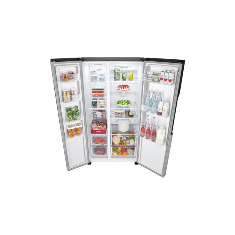 LG REFRIGERADORA SIDE BY SIDE 18CUFT GS51 INVERTER PANTALLA LED TÁCTIL PLATINUM SILVER