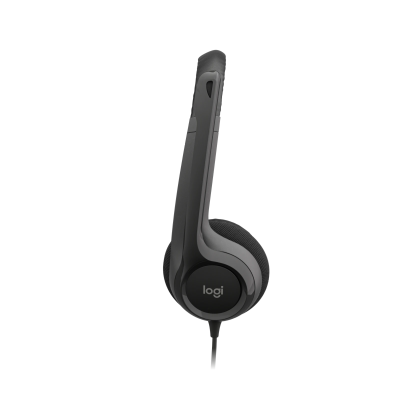 AUDÍFONOS DE COLOR NEGRO LOGITECH DE CABLE USB TIPO-A CON MICROFONO PARA COMPUTADORAS H390