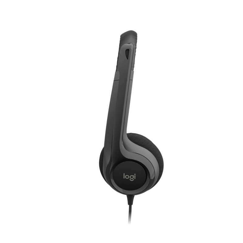 AUDÍFONOS DE COLOR NEGRO LOGITECH DE CABLE USB TIPO-A CON MICROFONO PARA COMPUTADORAS H390