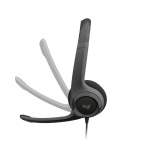 AUDÍFONOS DE COLOR NEGRO LOGITECH DE CABLE USB TIPO-A CON MICROFONO PARA COMPUTADORAS H390