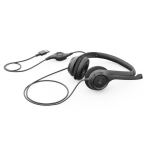 AUDÍFONOS DE COLOR NEGRO LOGITECH DE CABLE USB TIPO-A CON MICROFONO PARA COMPUTADORAS H390