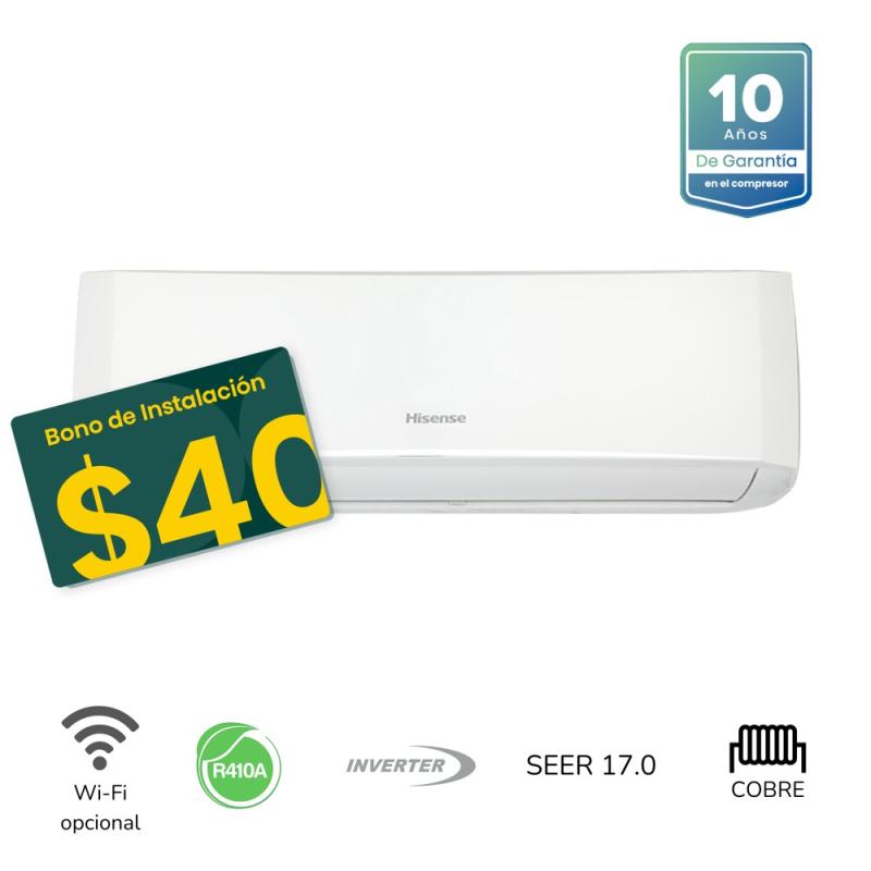 HISENSE AIRE ACONDICIONADO SPLIT DE 18000BTU INVERTER AT182