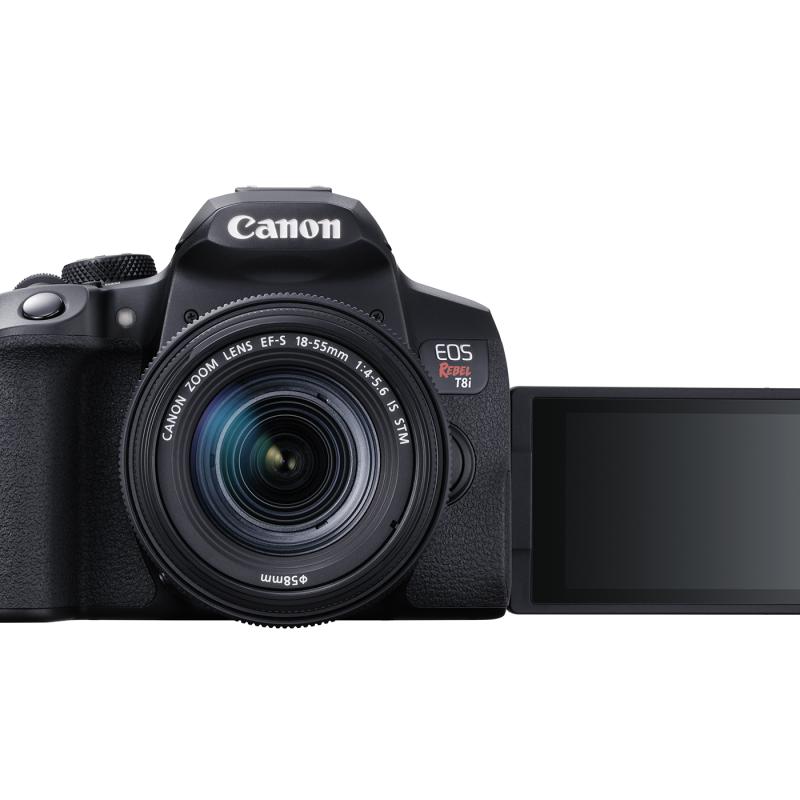 Canon Camara eos rebel t8i + lente 18-55mm is stm