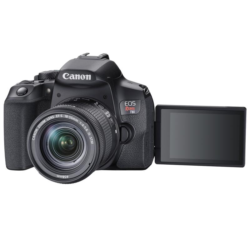 Canon Camara eos rebel t8i + lente 18-55mm is stm