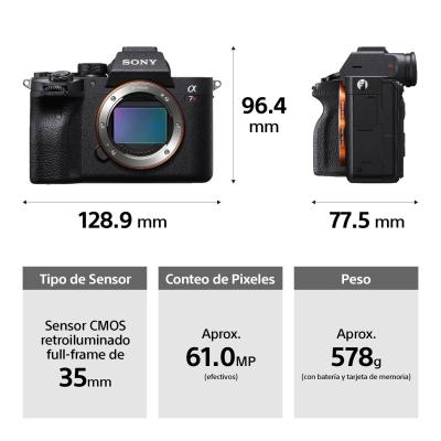 SONY CAMARA FULL FRAME ALPHA 7R IV DE 35MM Y 61MP (SOLO CUERPO)