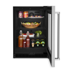 KITCHENAID REFRIGERADOR BAJO ENCIMERA EMPOTRABLE DE 24" CON PUERTA DE VIDRIO KURR214