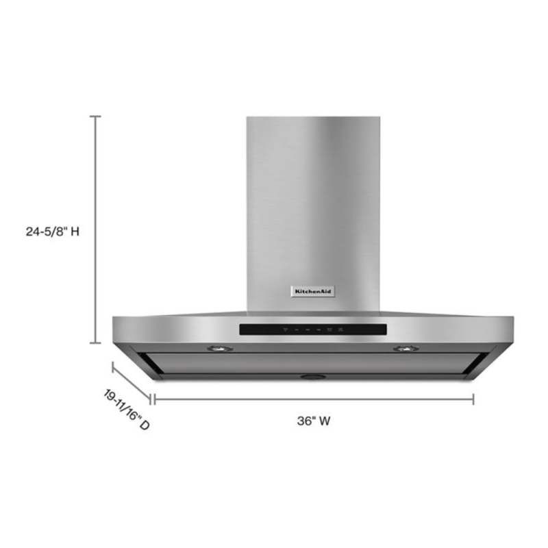 Kitchenaid Extractor de grasa de 36" tipo campana color acero kvwb606