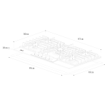 DRIJA ESTUFA EMPOTRABLE A GAS DE 87CM 5 QUEMADORES LAZIO