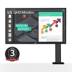 LG MONITOR ERGO  27" 27QN880B IPS LED QHD HDR10 75HZ FLEXIBILIDAD COMPLETA AMD FREESYNC MAXXAUDIO BLACK STABILIZER