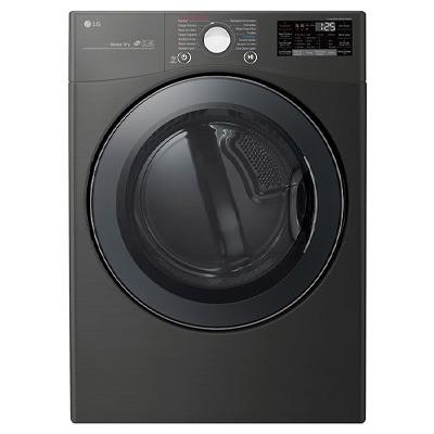 Lg Secadora a gas de 22kg carga frontal con turbosteam color acero negro df22bv2b