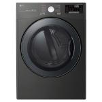 Lg Secadora a gas de 22kg carga frontal con turbosteam color acero negro df22bv2b