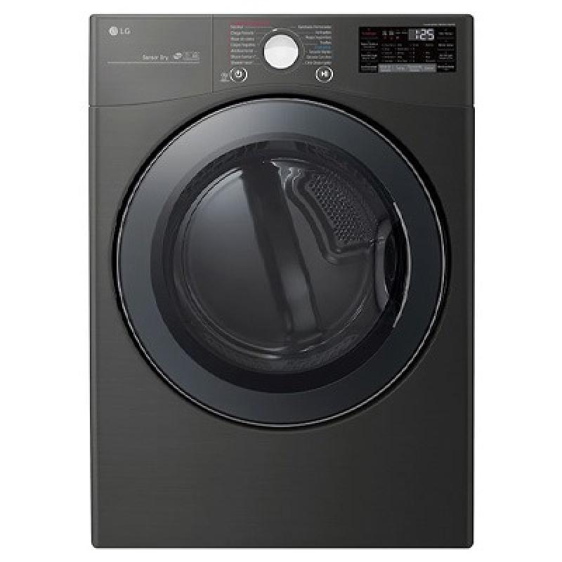 Lg Secadora a gas de 22kg carga frontal con turbosteam color acero negro df22bv2b