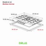 DRIJA ESTUFA A GAS EMPOTRABLE DE 5 QUEMADORES LIVORNO 90 PROFESSIONALE
