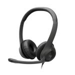 AUDÍFONOS DE COLOR NEGRO LOGITECH DE CABLE USB TIPO-A CON MICROFONO PARA COMPUTADORAS H390