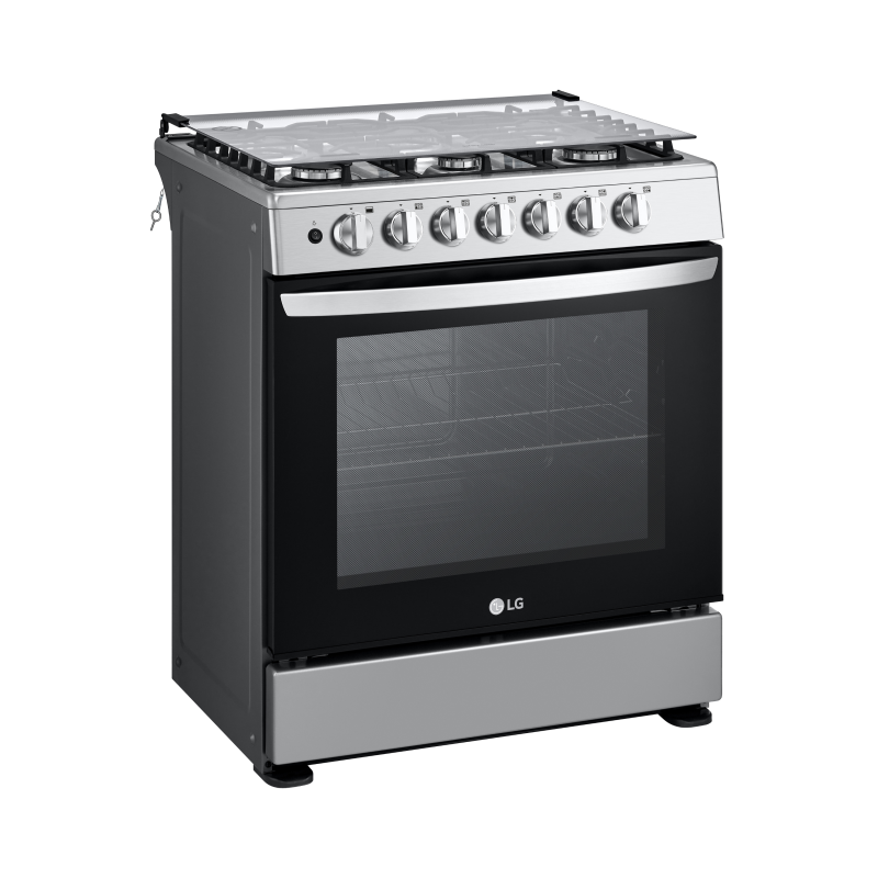 LG ESTUFA A GAS DE 6 QUEMADORES CON TAPA DE VIDRIO HORNO DE 5.2CUFT LRGZ5253