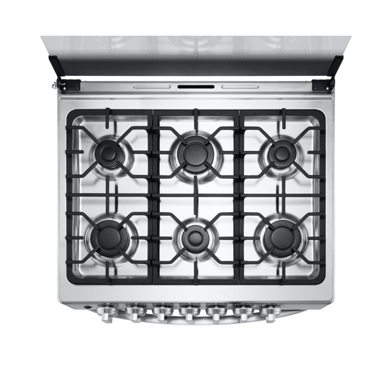 LG ESTUFA A GAS DE 6 QUEMADORES CON TAPA DE VIDRIO HORNO DE 5.2CUFT LRGZ5253