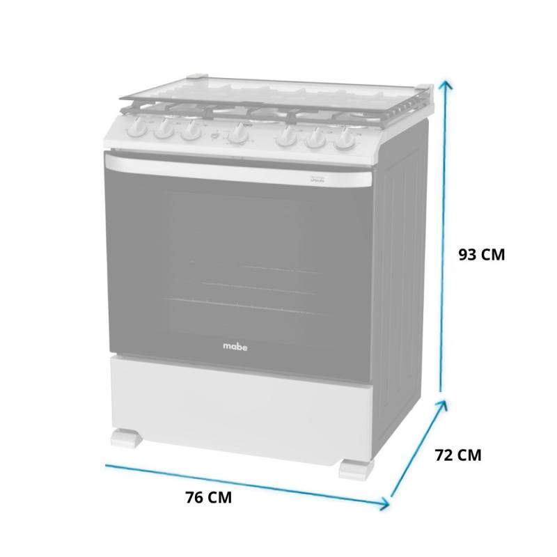 MABE ESTUFA DE 30" A GAS 6 QUEMADORES COLOR PLATA EMH7602
