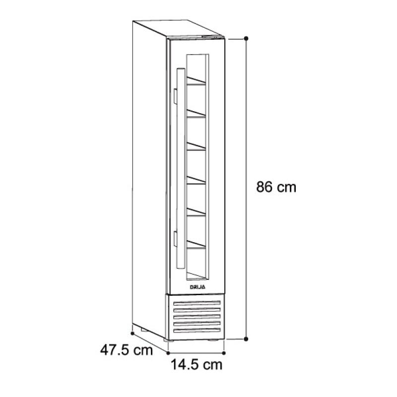DRIJA VINERA CON COMPRESOR PARA 7 BOTELLAS MALBEC 7