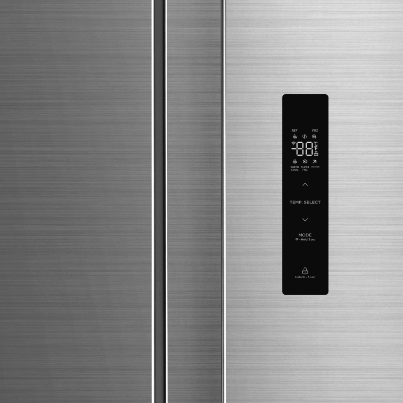Midea Refrigerador de 19.6cuft side by side inverter quattro wi-fi mdrs710fgm