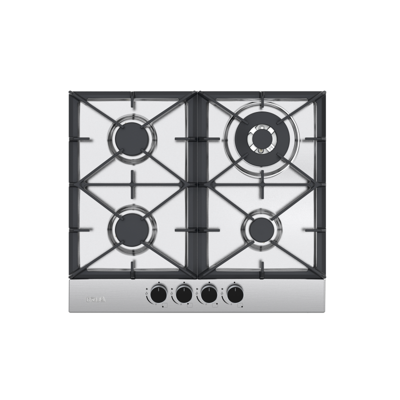 DRIJA ESTUFA EMPOTRABLE A GAS DE 58CM 4 QUEMADORES CON PLANCHA DE HIERRO MILAN60