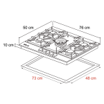 DRIJA ESTUFA EMPOTRABLE DE 76CM A GAS 5 QUEMADORES MILAN76