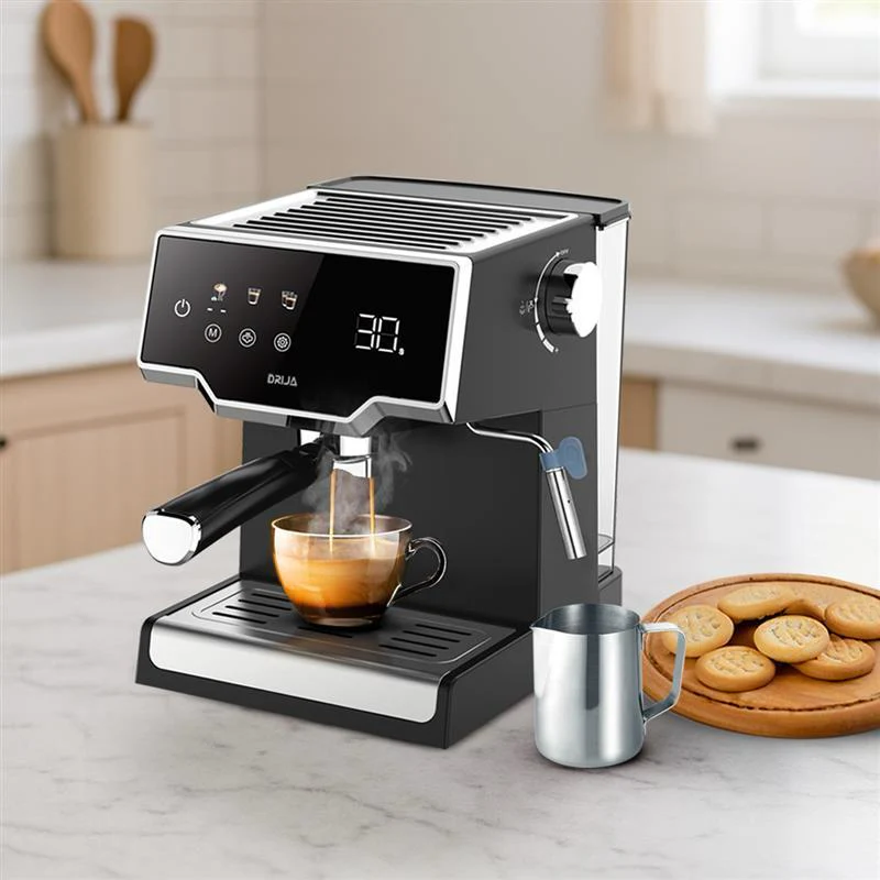 Drija Cafetera de 8 tazas espresso y capuccino sistema digital con sistema espumador mocca