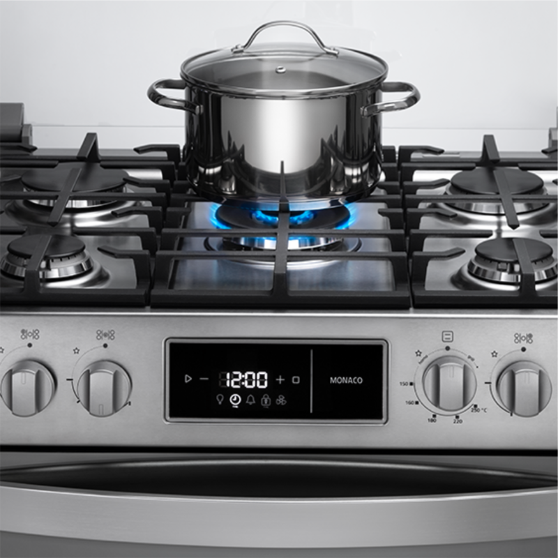 INDURAMA ESTUFA A GAS DE 30" 5 QUEMADORES CON CONTROL TÁCTIL COLOR ACERO LÃNEA ZAFIRO