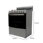 NISATO ESTUFA A GAS 30" DE 6 QUEMADORES COLOR ACERO 3037RNDM