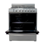 NISATO ESTUFA A GAS 30" DE 6 QUEMADORES COLOR ACERO 3037RNDM