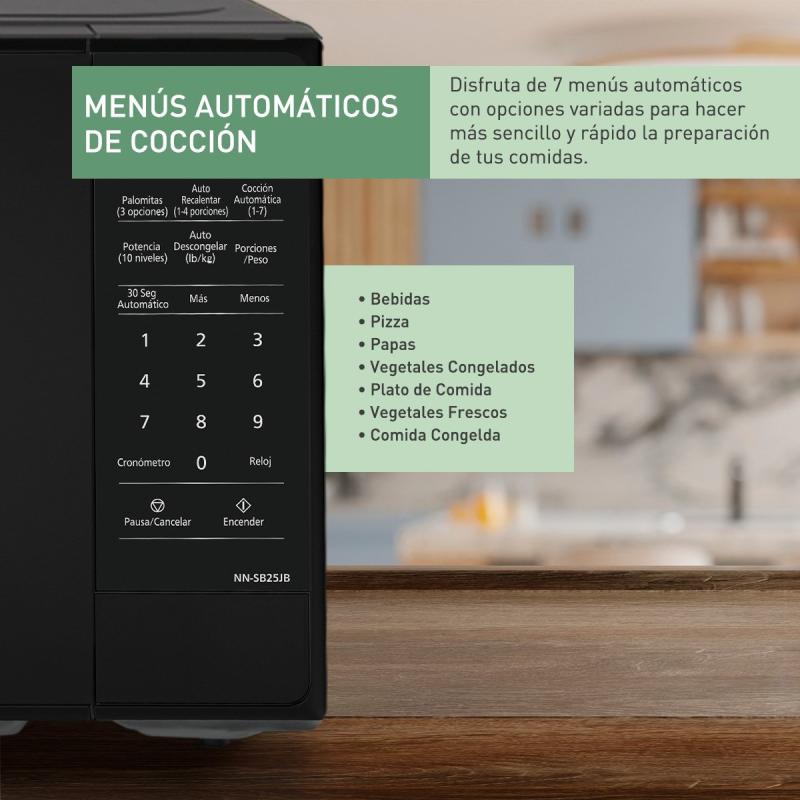Panasonic Microondas de 0.7cuft 700w negro nnsb25