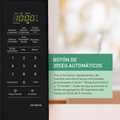 Panasonic Microondas de 0.7cuft 700w negro nnsb25