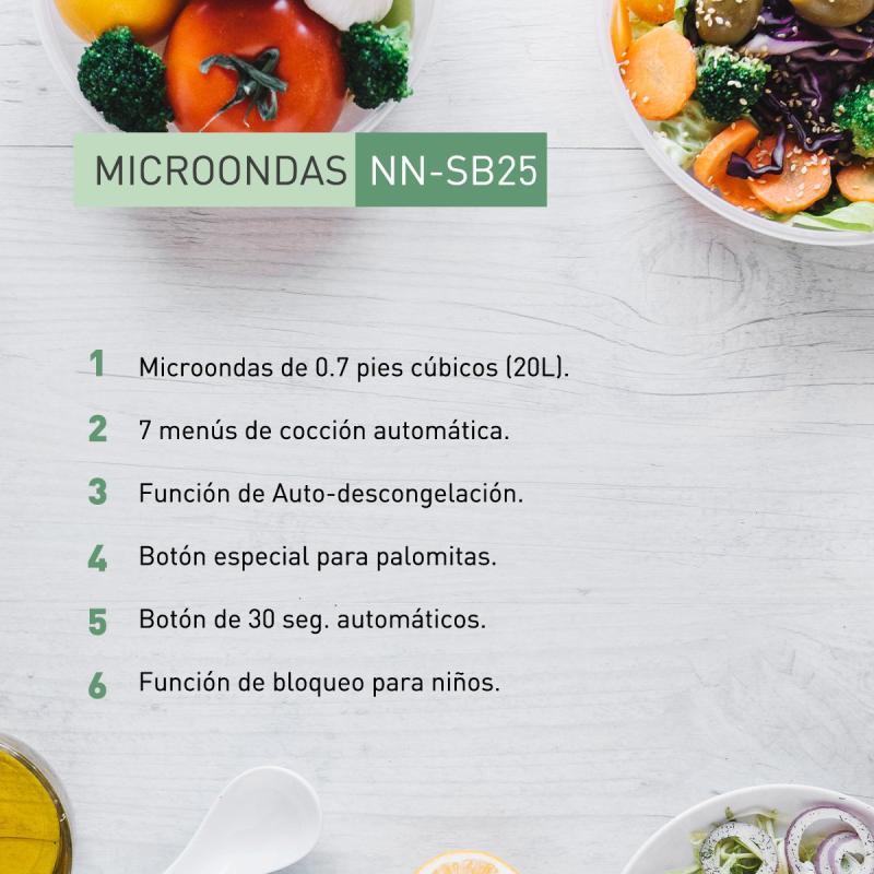 Panasonic Microondas de 0.7cuft 700w gris nnsb25