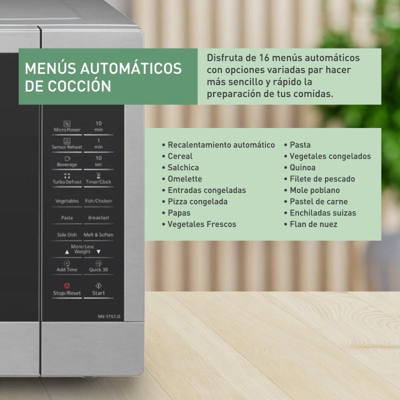 Panasonic Microondas de 1.2cuft inverter acero nnst67q