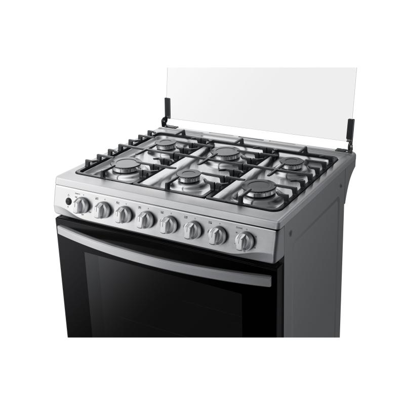 Samsung Estufa a gas 6 quemadores con tapa de vidrio nx52t5511ls