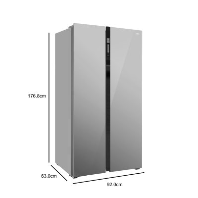 TCL REFRIGERADOR SIDE BY SIDE DE 17.8CUFT INVERTER GRIS CRISTAL P520