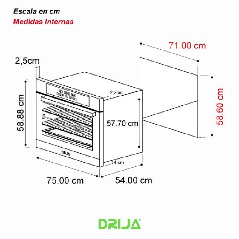 Drija Horno empotrable de 30" electrico con air fry pacific 76