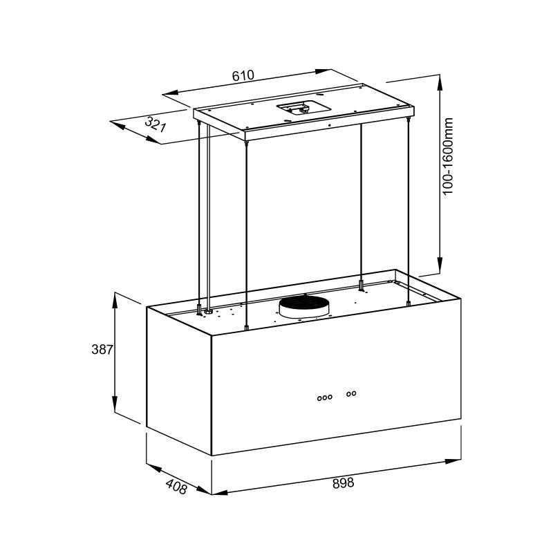 Drija Extractor de vidrio templado led pendente 90