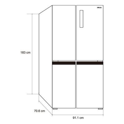 DRIJA REFRIGERADOR FRENCH DOOR DE 4 PUERTAS 19CUFT INVERTER DISEÃ‘O ESPEJO NEGRO