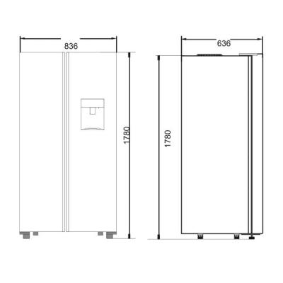 DRIJA REFRIGERADOR SIDE BY SIDE DE 15.4CUFT CON DISPENSADOR