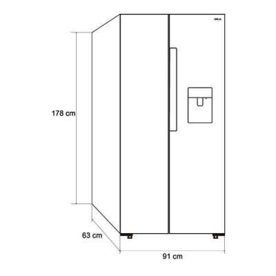 DRIJA REFRIGERADOR SIDE BY SIDE DE 18CUFT CON DISPENSADOR DE AGUA INVERTER